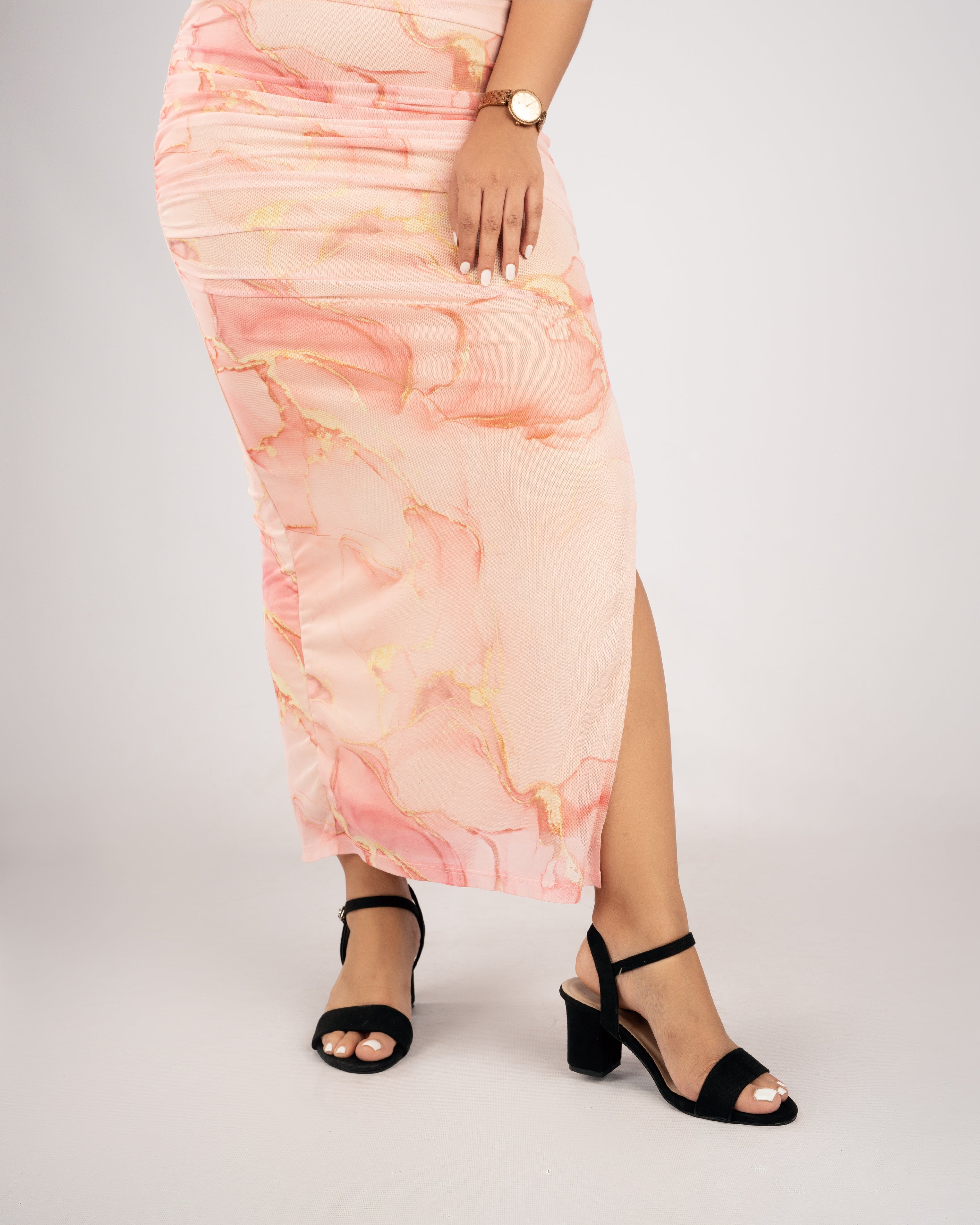 BLACK OPEN TOE BLOCK HEELS