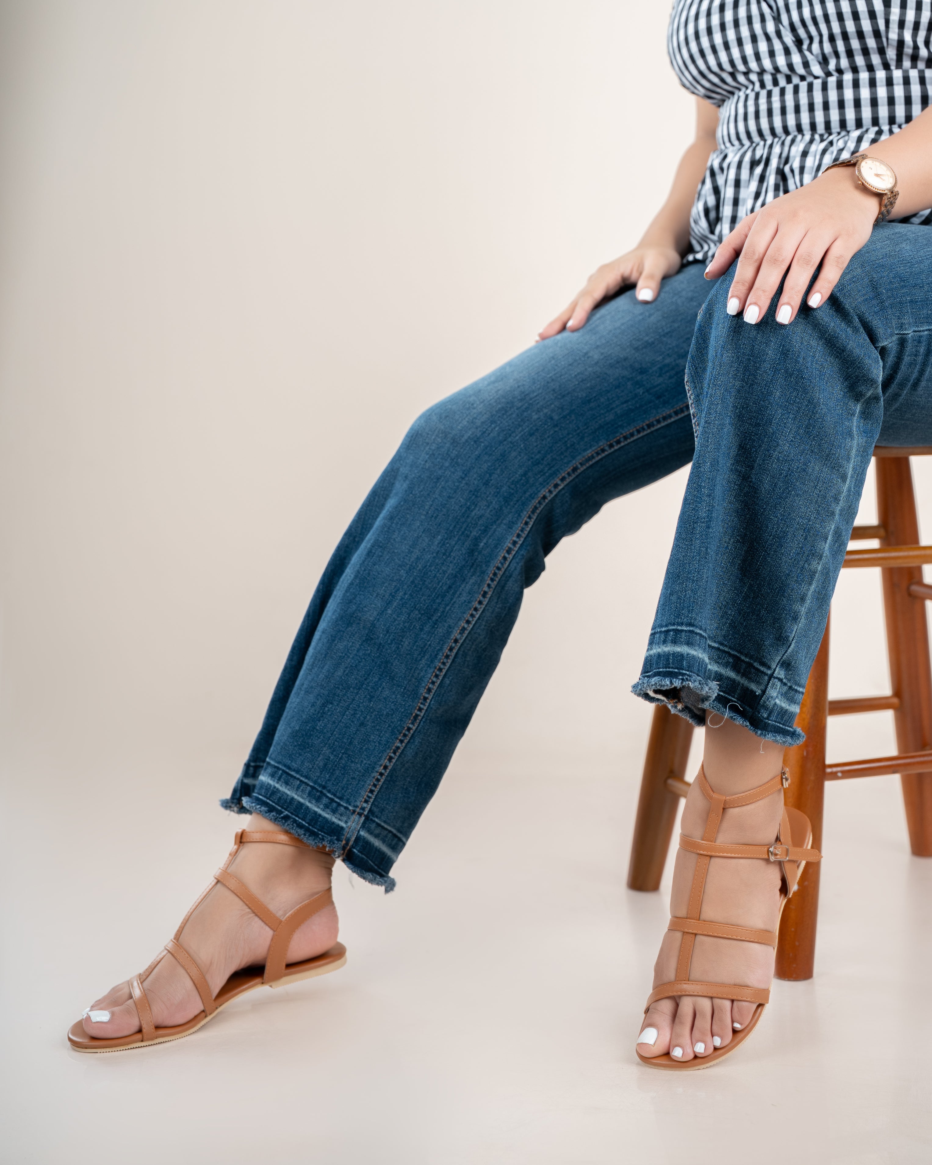 TAN GLADIATOR SANDALS