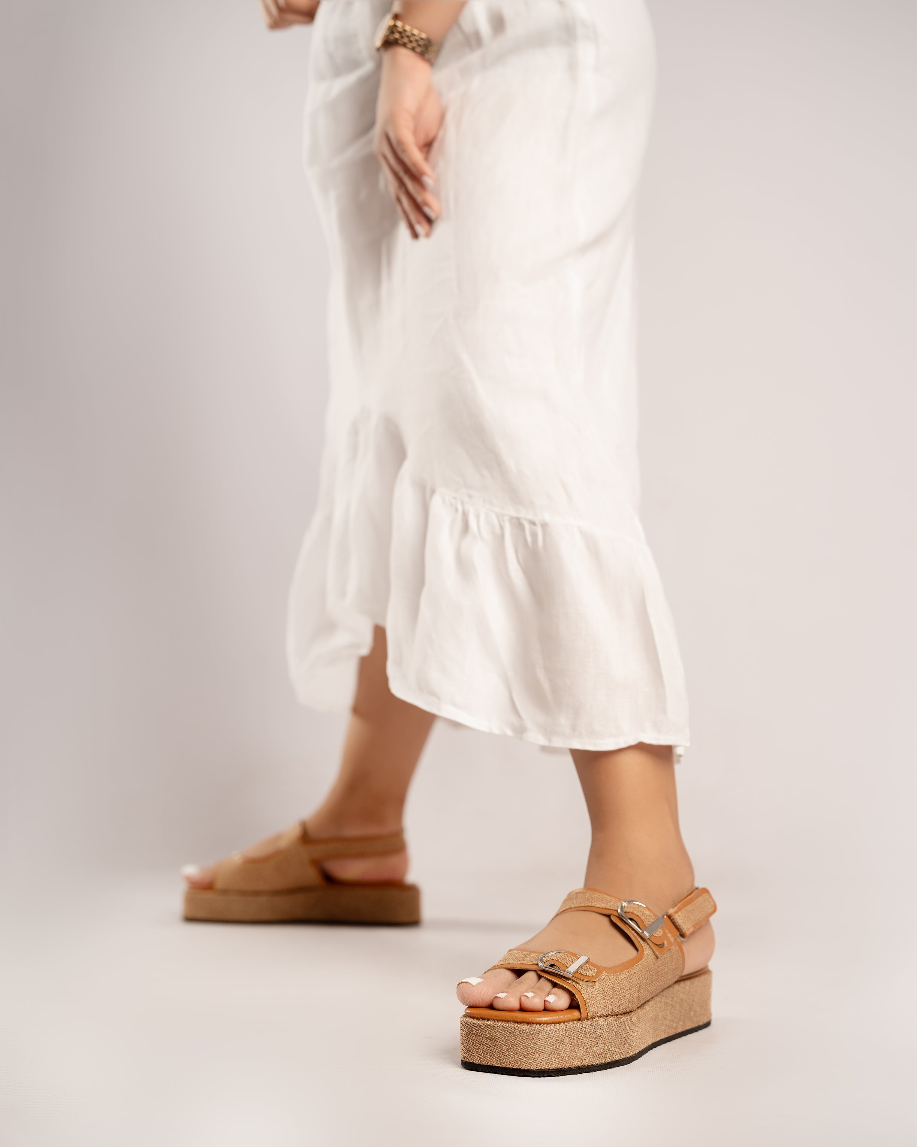 JUTE FLATFORM SANDALS