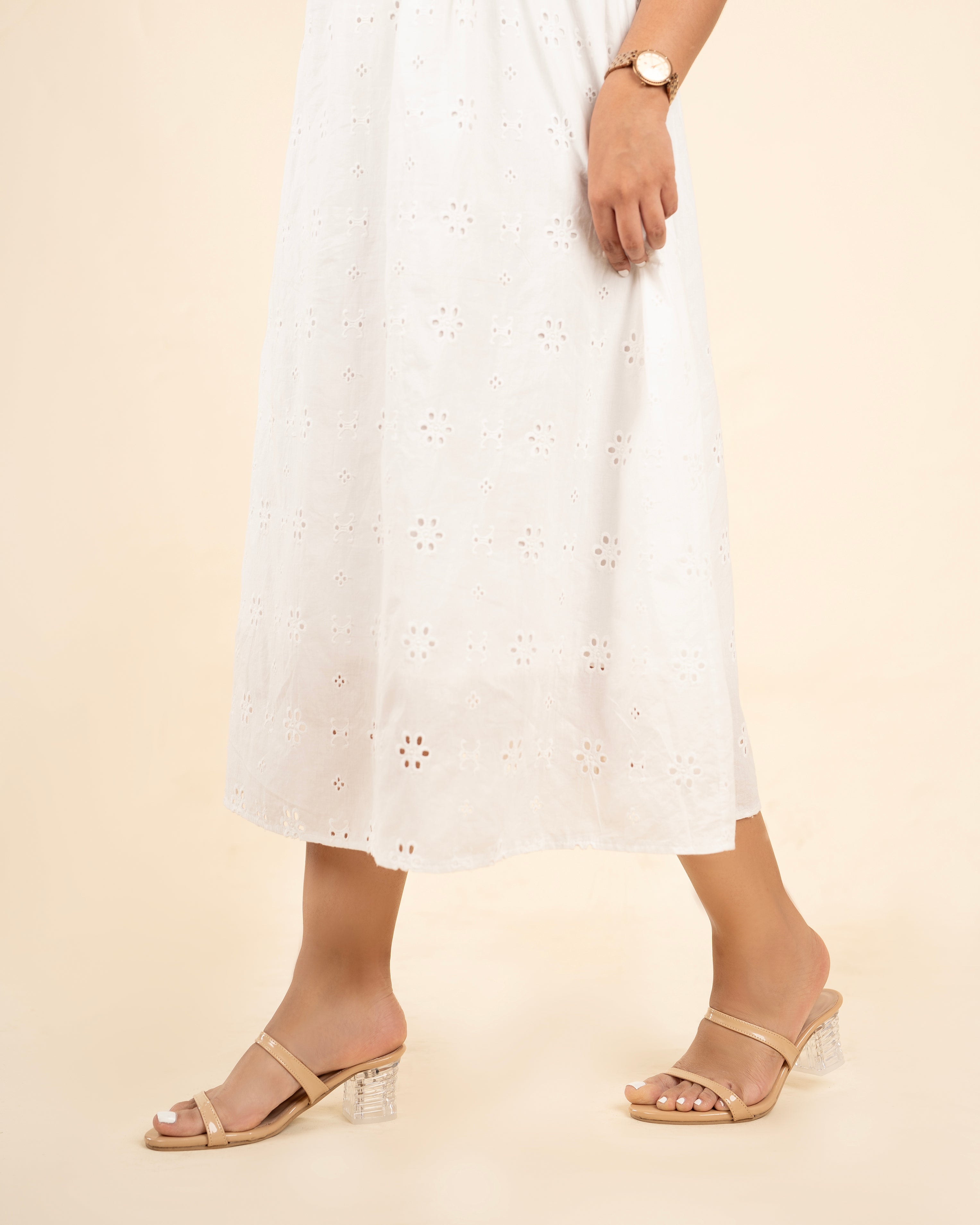 NUDE DOUBLE STRAP TRANSPARENT HEELS