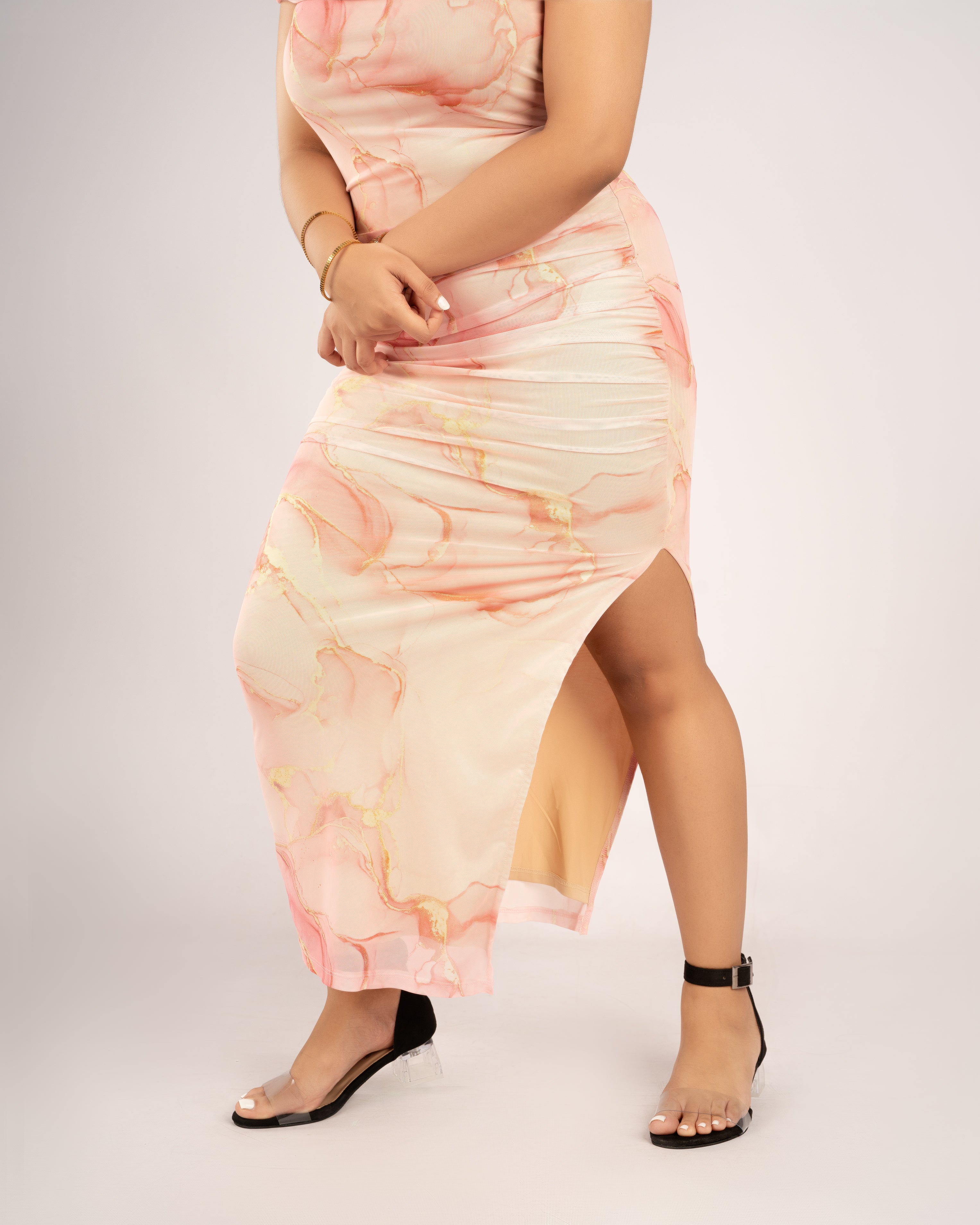 BLACK SUEDE ANKLE STRAP TRANSPARENT LOW BLOCK HEELS