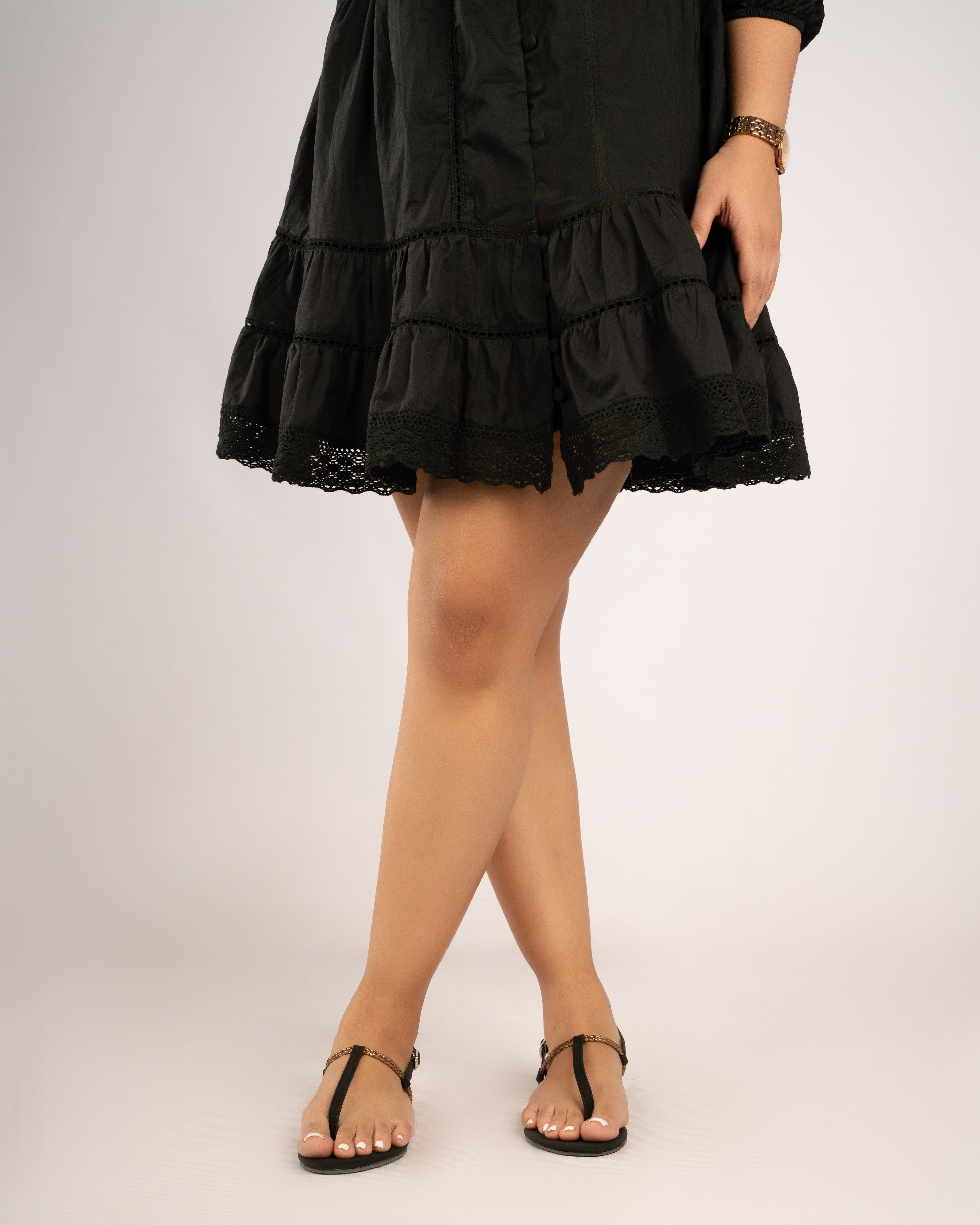 COPPER BRAIDED THONG SANDALS