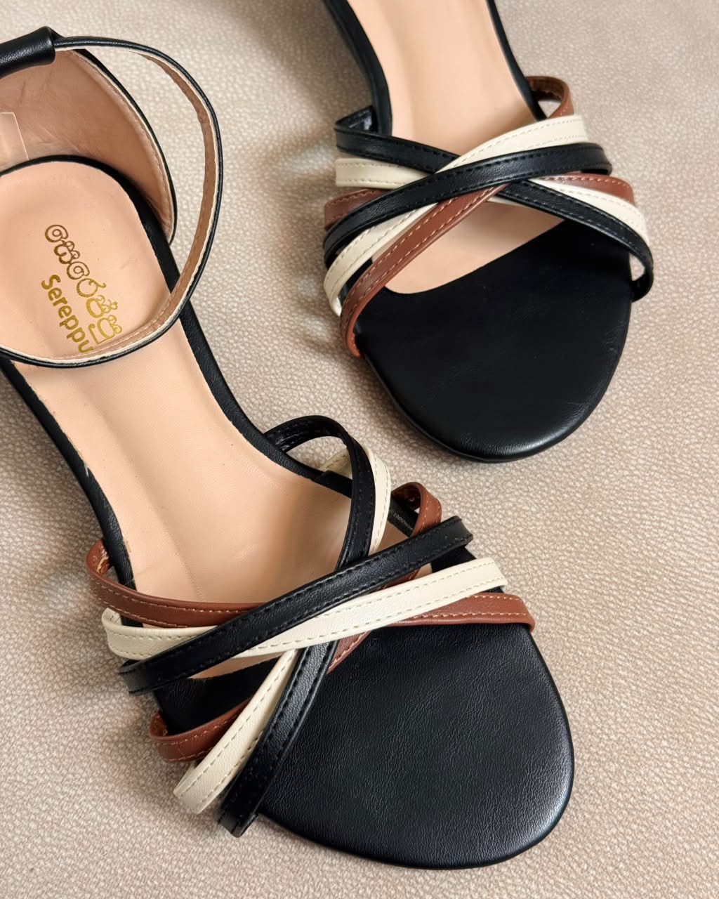 COLOR BLOCK STRAPPY ANKLE STRAP WEDGES