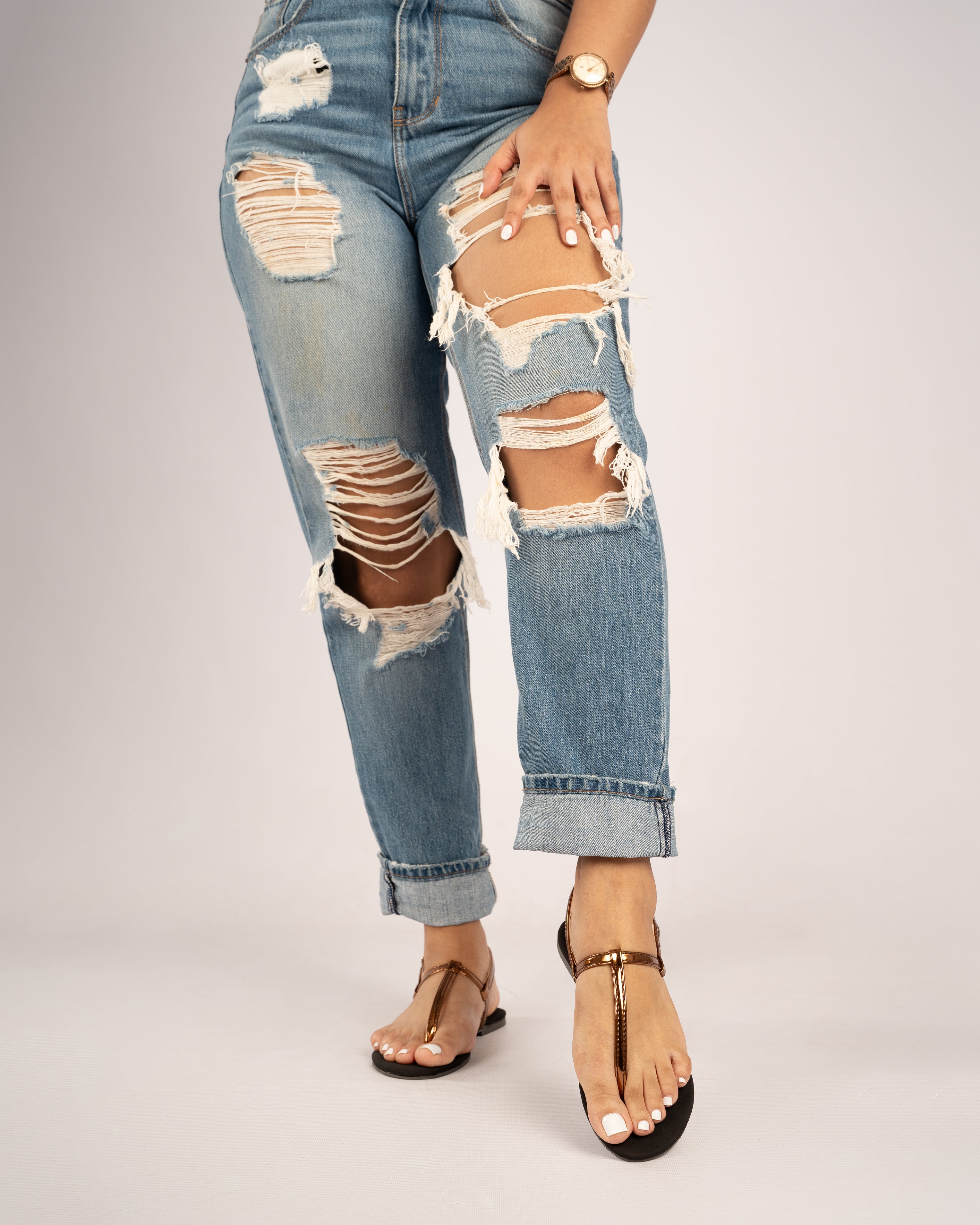 COPPER THONG SANDALS