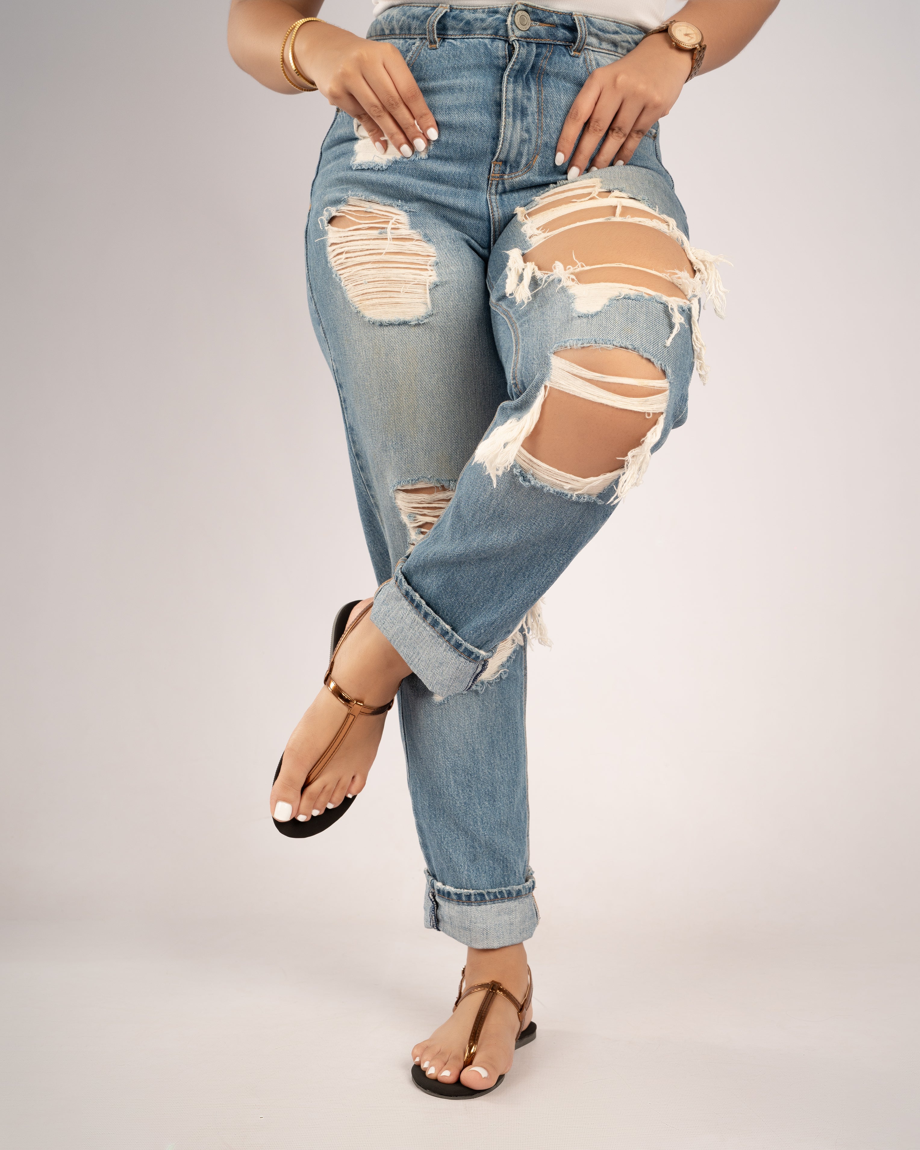 COPPER THONG SANDALS