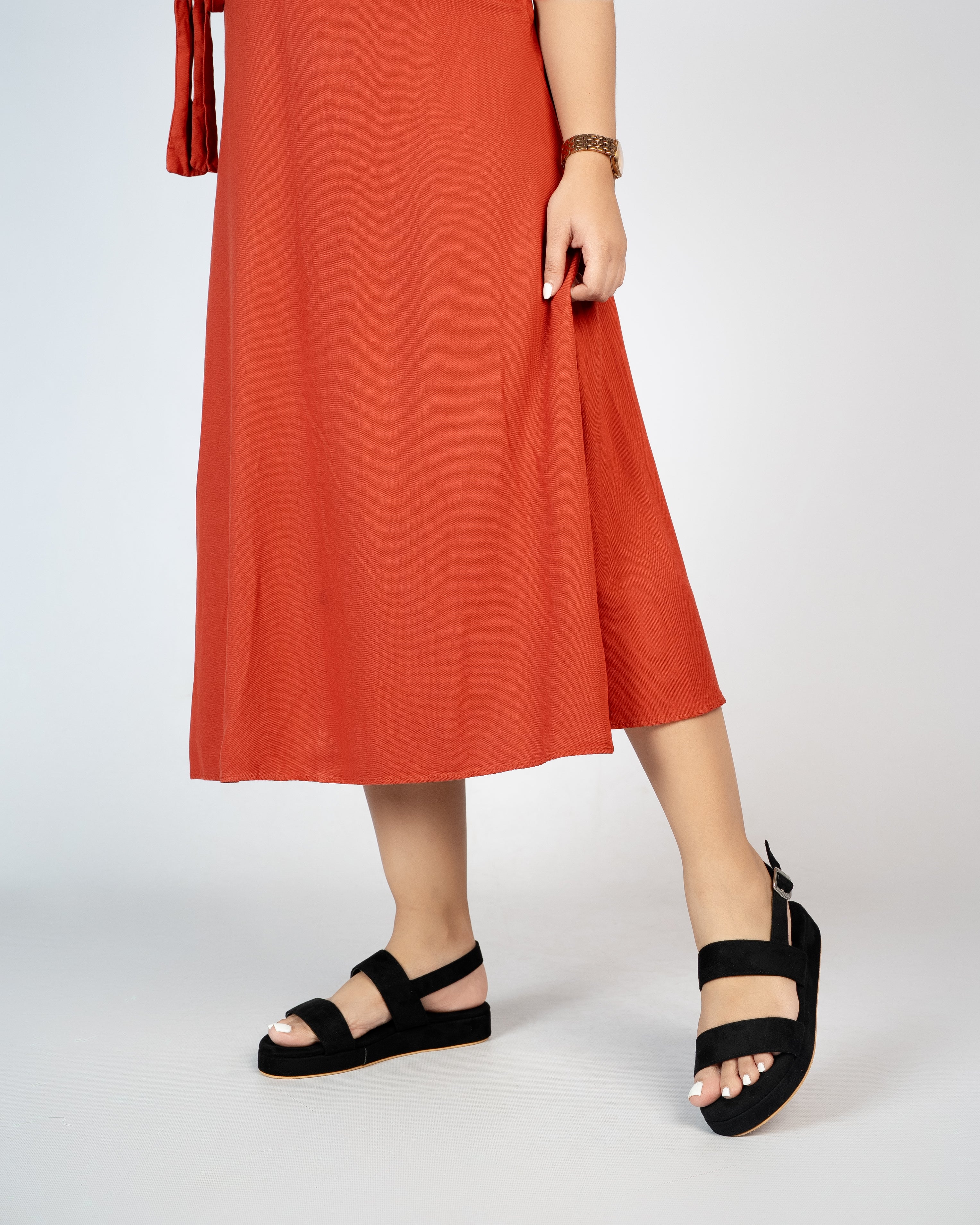 ALL BLACK DOUBLE STRAP FLATFORM SANDALS