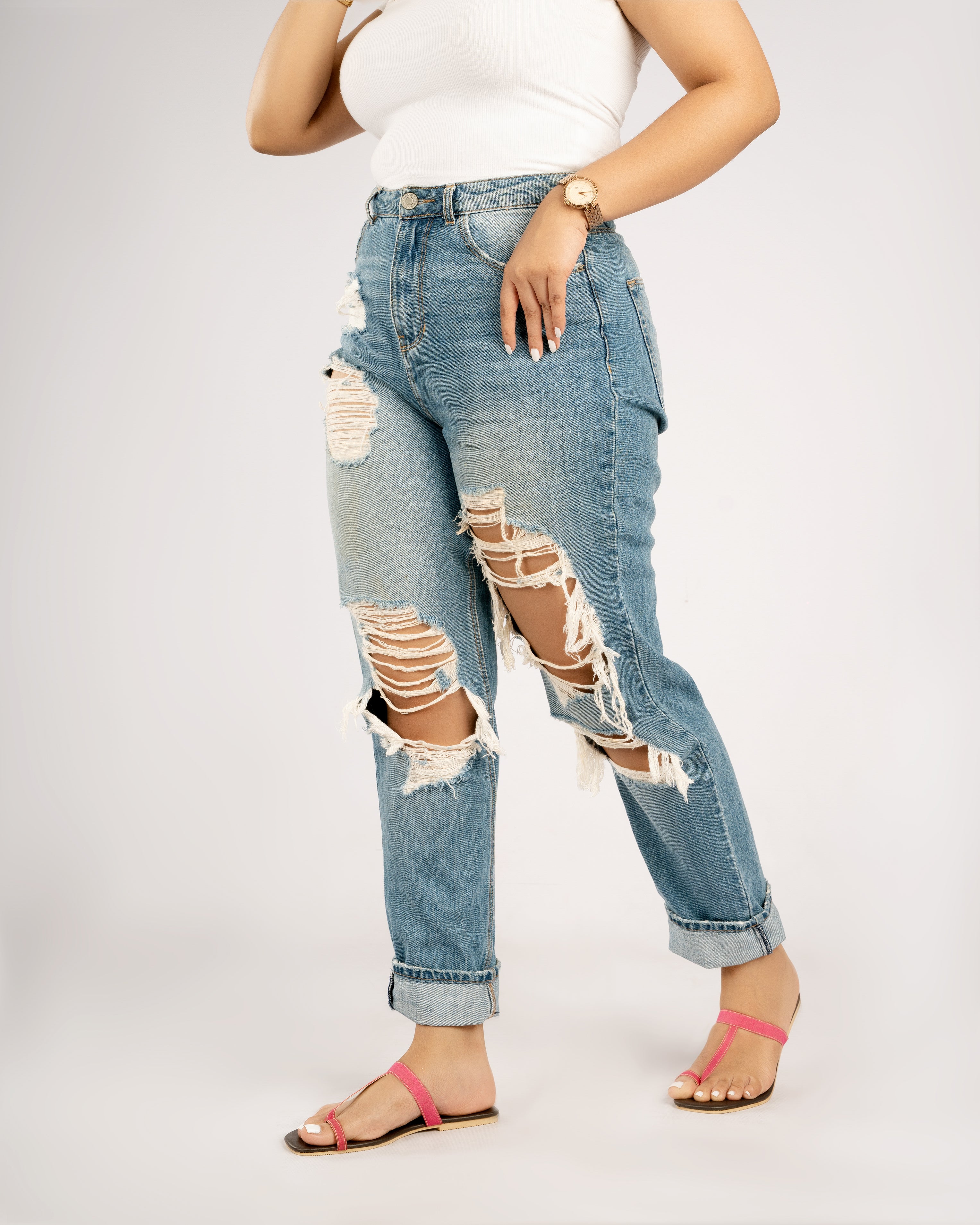 HOT PINK TOE RING SLIP ONS