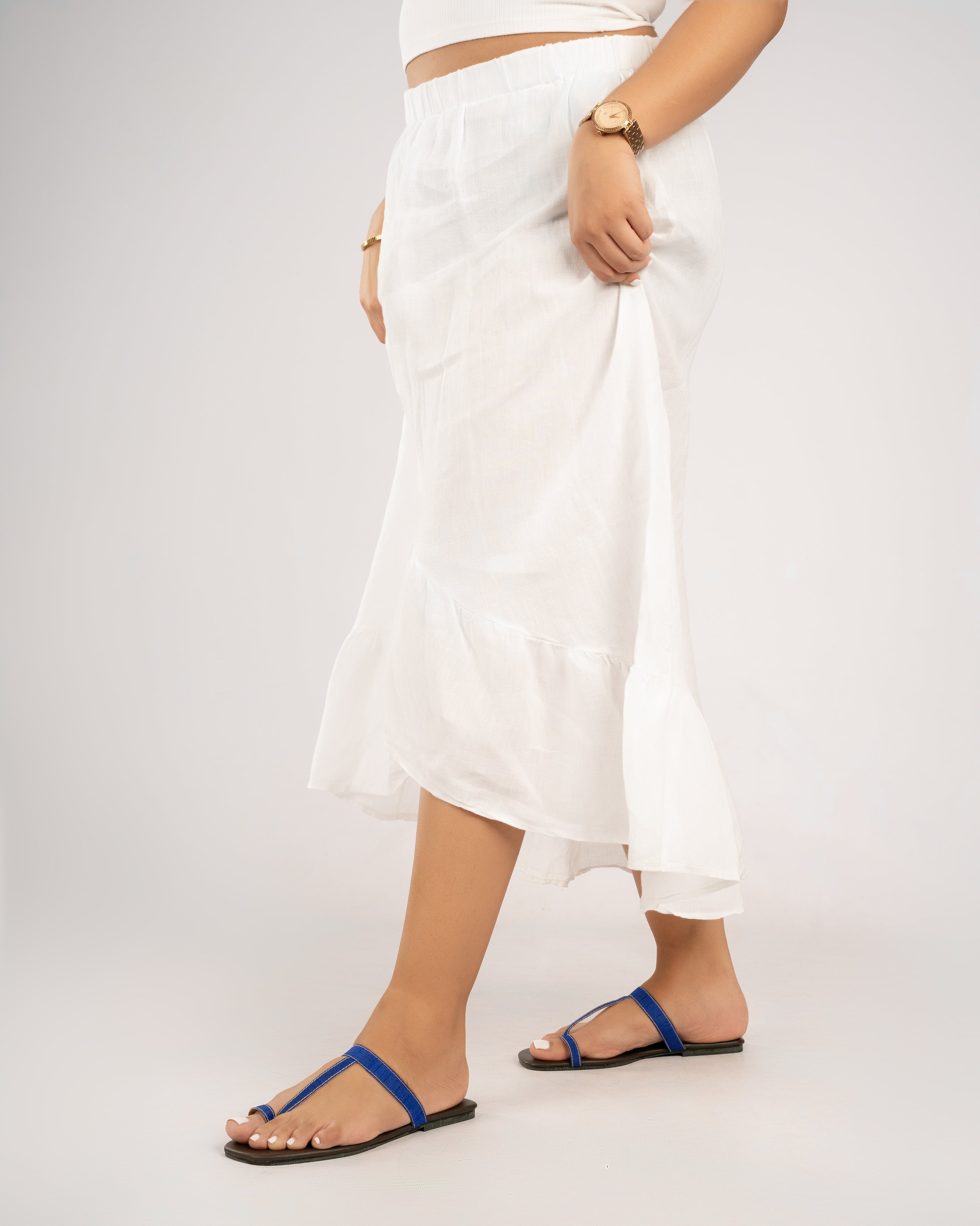 BLUE TOE RING SLIP ONS