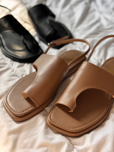 NUDE FLATFORM SANDALS