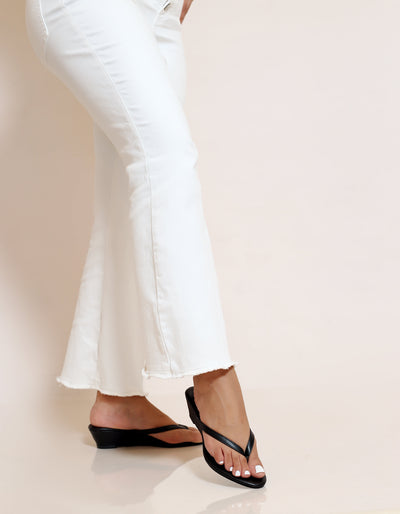 BLACK TWO STRAP WEDGES