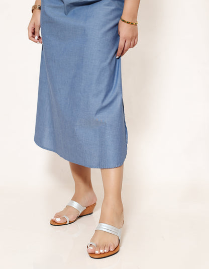 SILVER CHAPPAL WEDGES