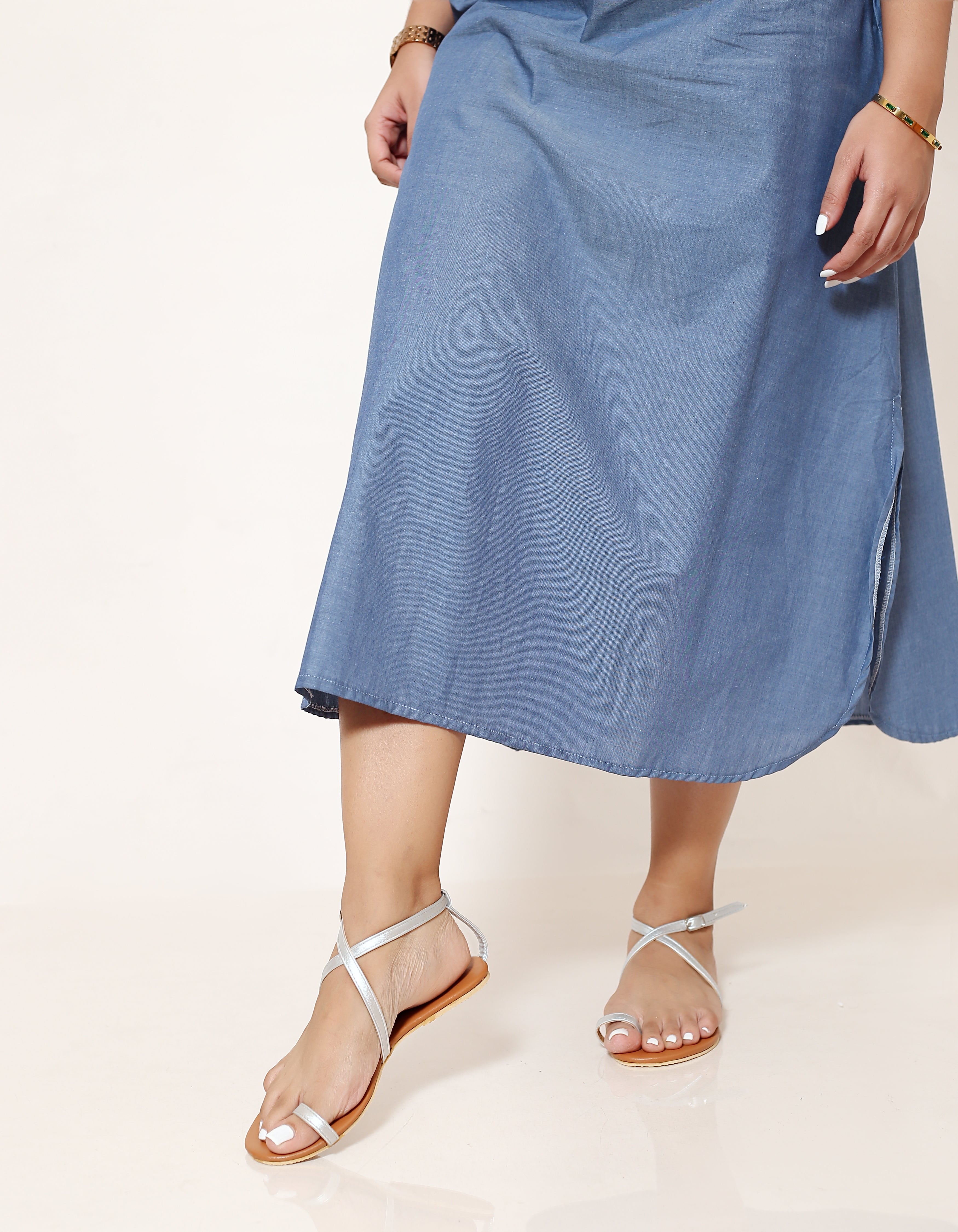 SILVER BAREFOOT SANDALS