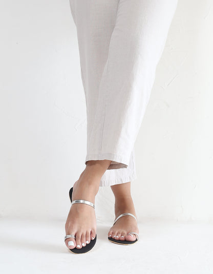 SILVER TOE RING SLIP ONS