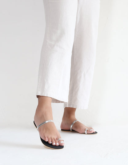 SILVER TOE RING SLIP ONS