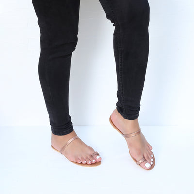 ROSE GOLD TOE RING SLIP ONS