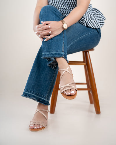 ROSE GOLD STRAPPY SANDALS