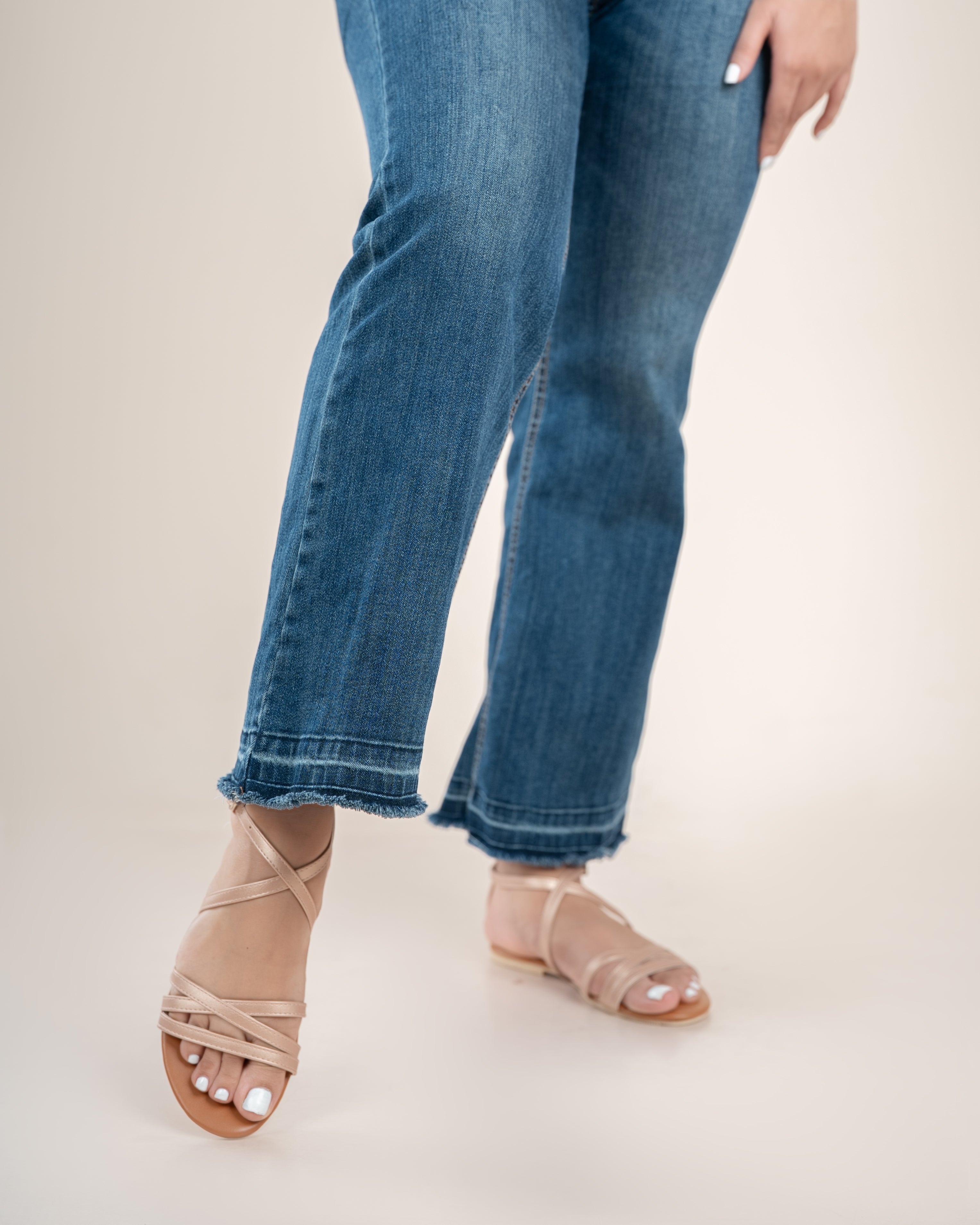 ROSE GOLD STRAPPY SANDALS