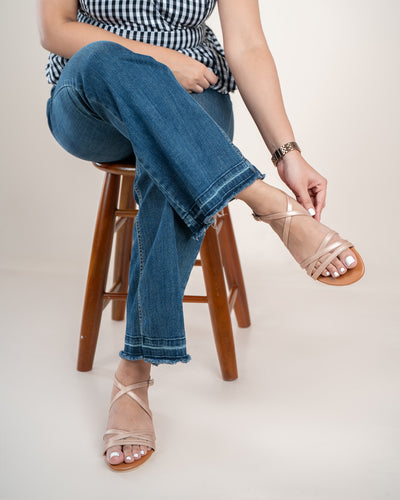 ROSE GOLD STRAPPY SANDALS