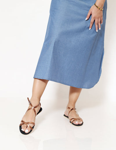 COPPER STRAPPY SANDALS