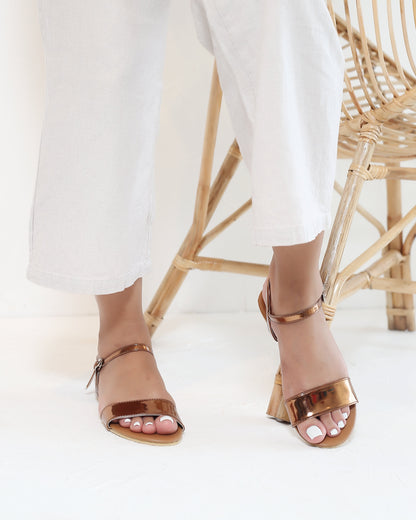 COPPER OPEN TOE SANDALS