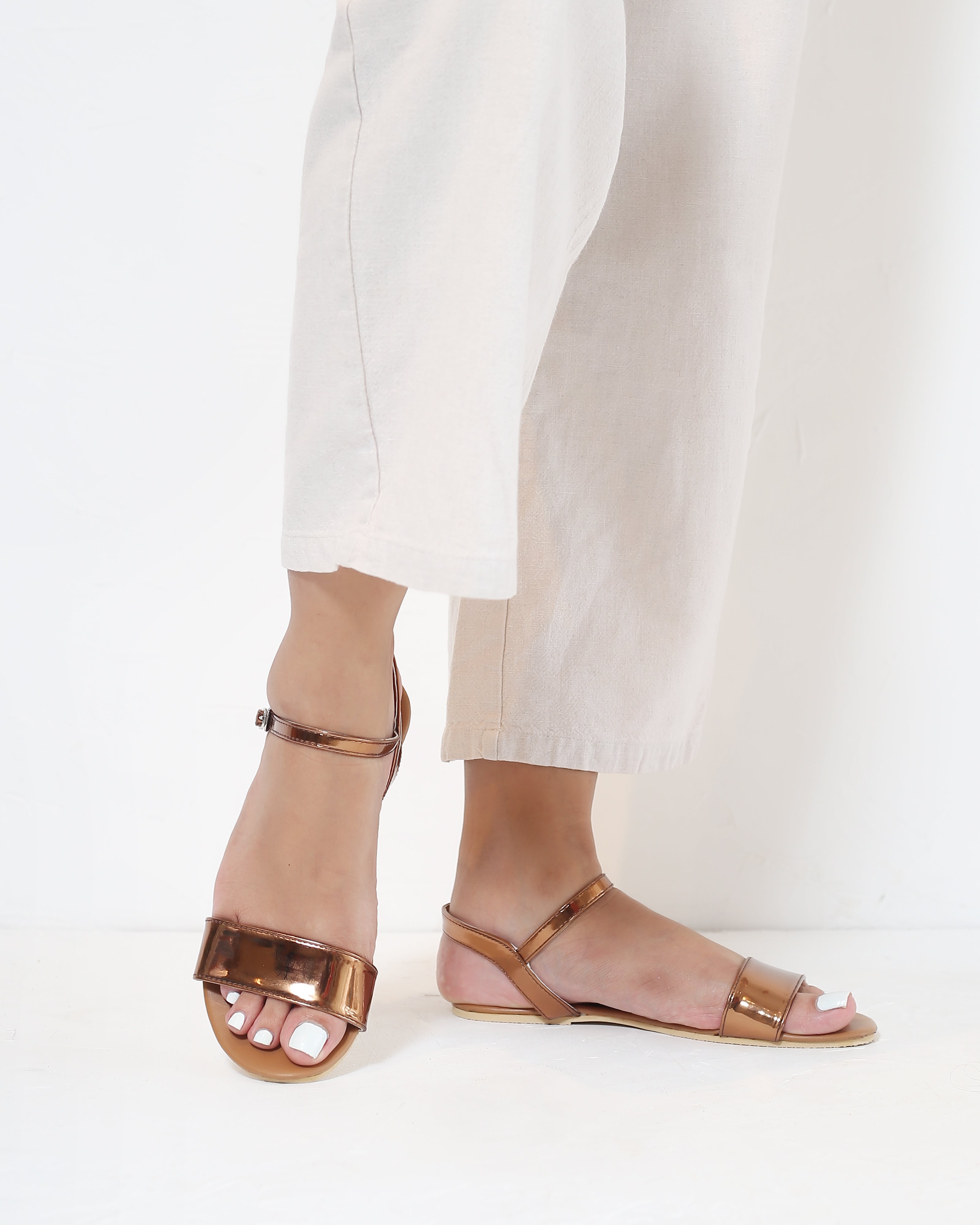 COPPER OPEN TOE SANDALS