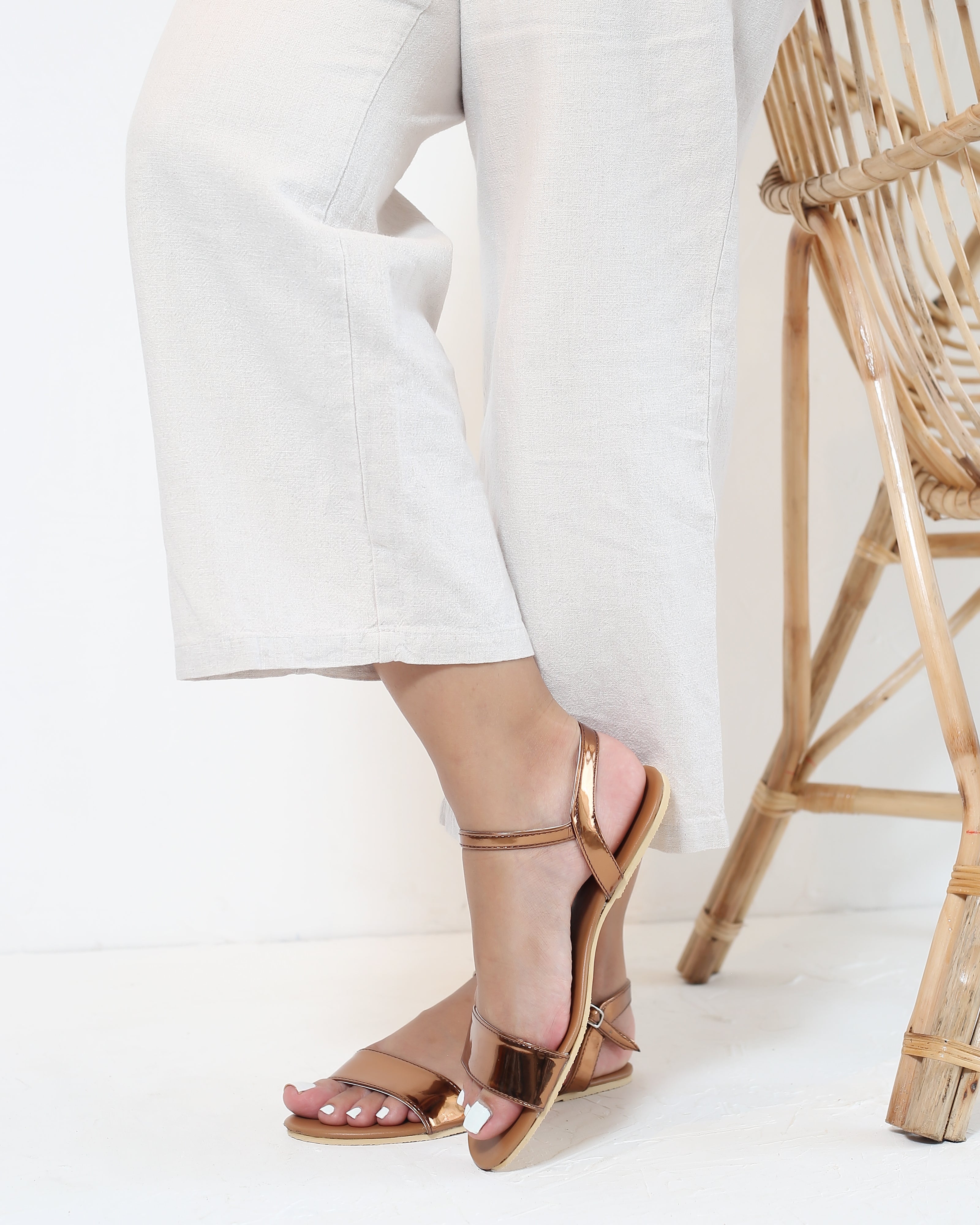 COPPER OPEN TOE SANDALS