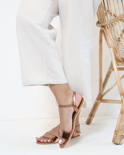 COPPER OPEN TOE SANDALS