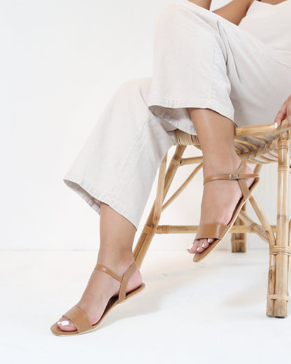 TAN OPEN TOE SANDALS