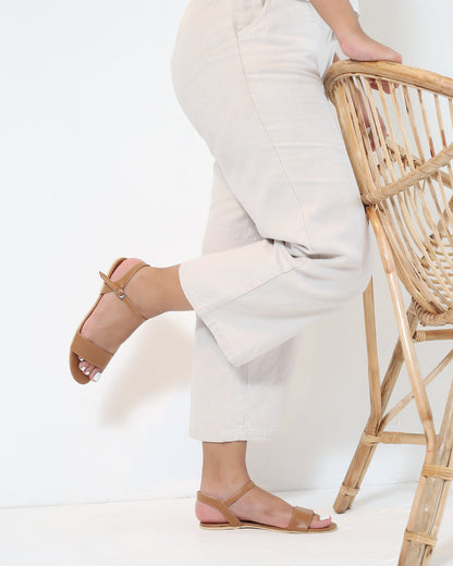 TAN OPEN TOE SANDALS
