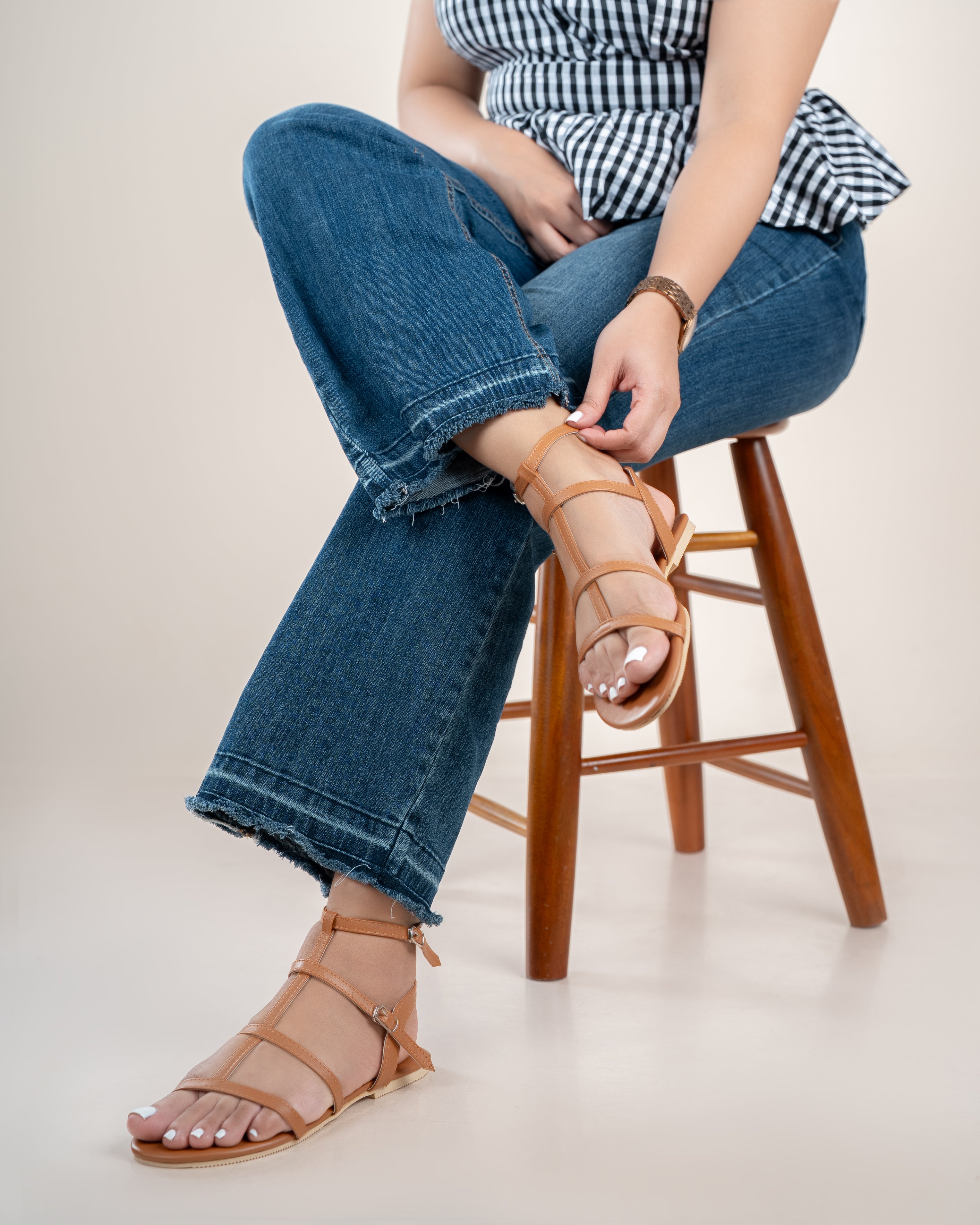TAN GLADIATOR SANDALS