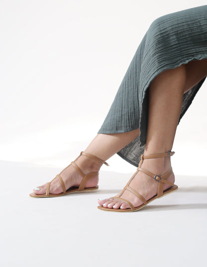 TAN GLADIATOR SANDALS