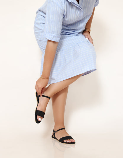BLACK OPEN TOE SANDALS