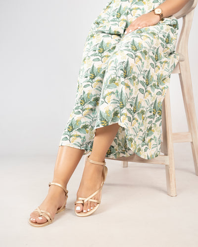 MATTE GOLD STRAPPY SANDALS