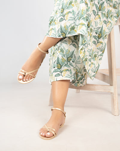 MATTE GOLD STRAPPY SANDALS