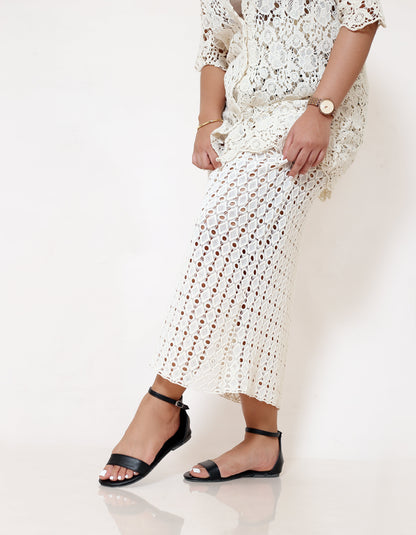 BLACK ANKLE STRAP SANDALS