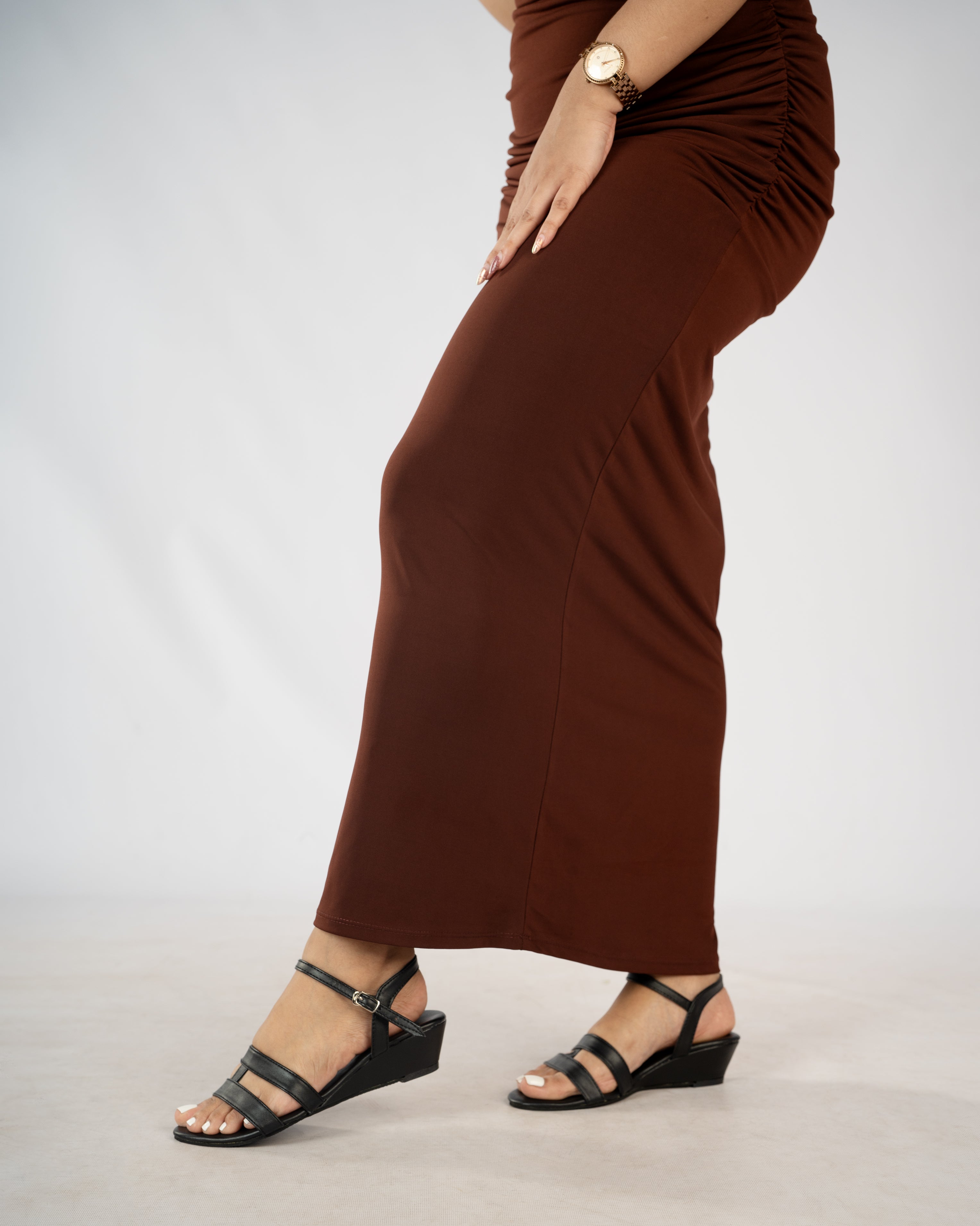 BLACK DOUBLE STRAP OPEN TOE WEDGE