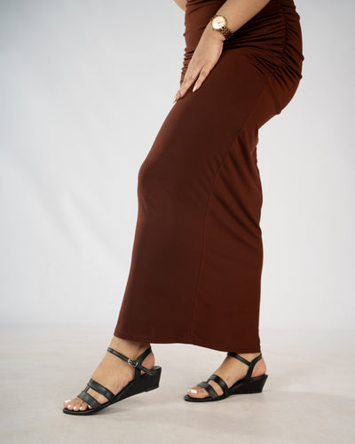 BLACK DOUBLE STRAP OPEN TOE WEDGE