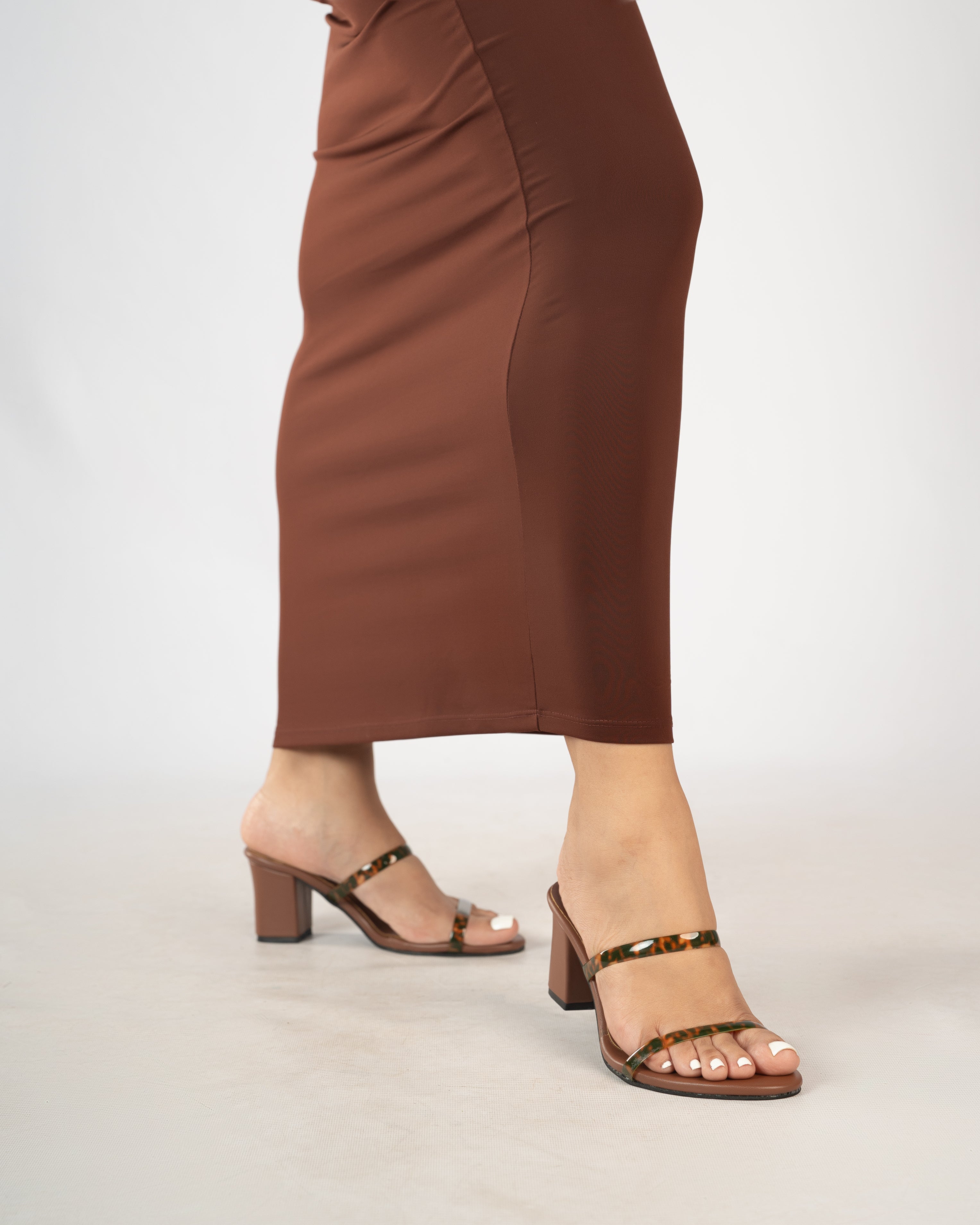 LEOPARD DOUBLE STRAP HEELS