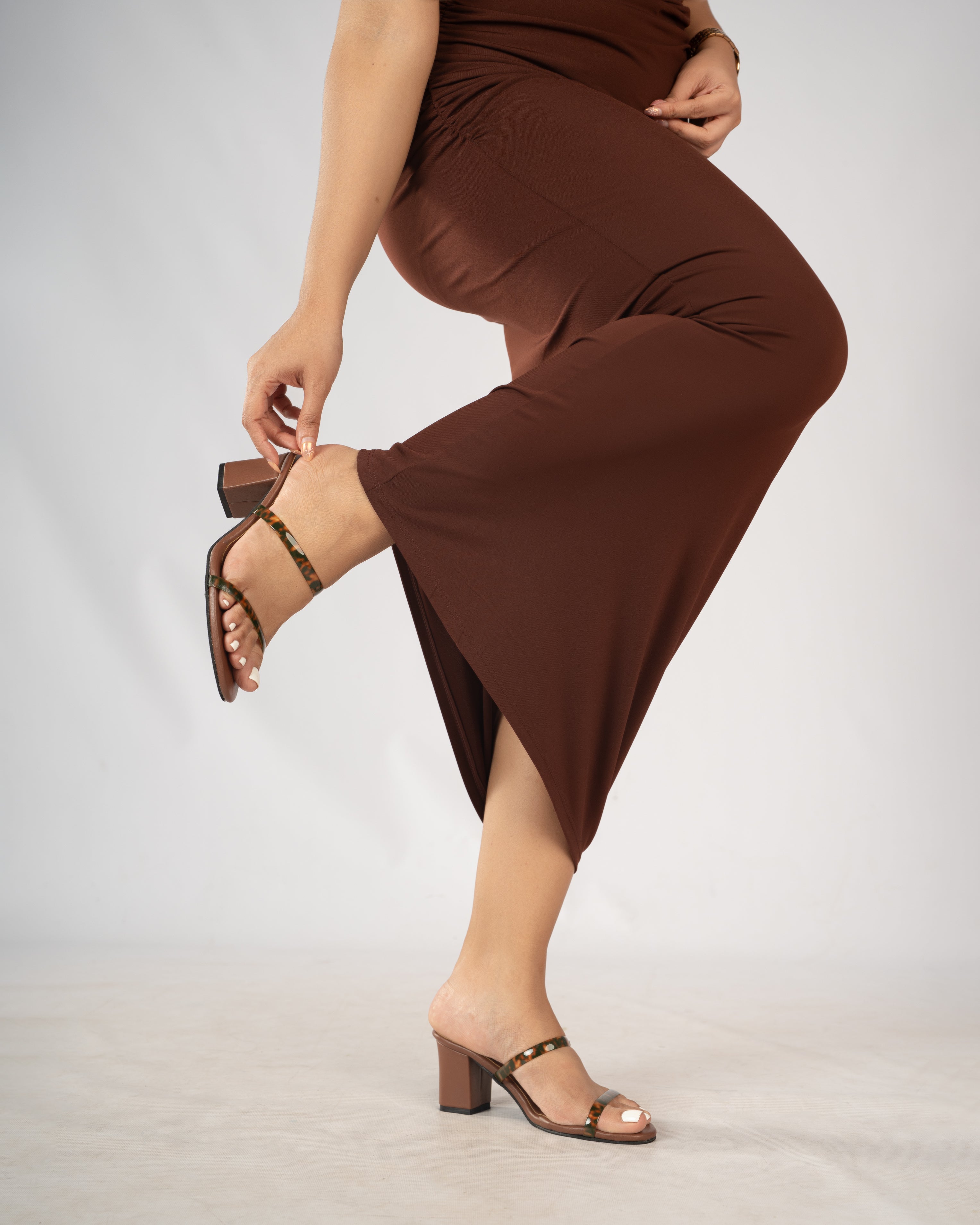 LEOPARD DOUBLE STRAP HEELS