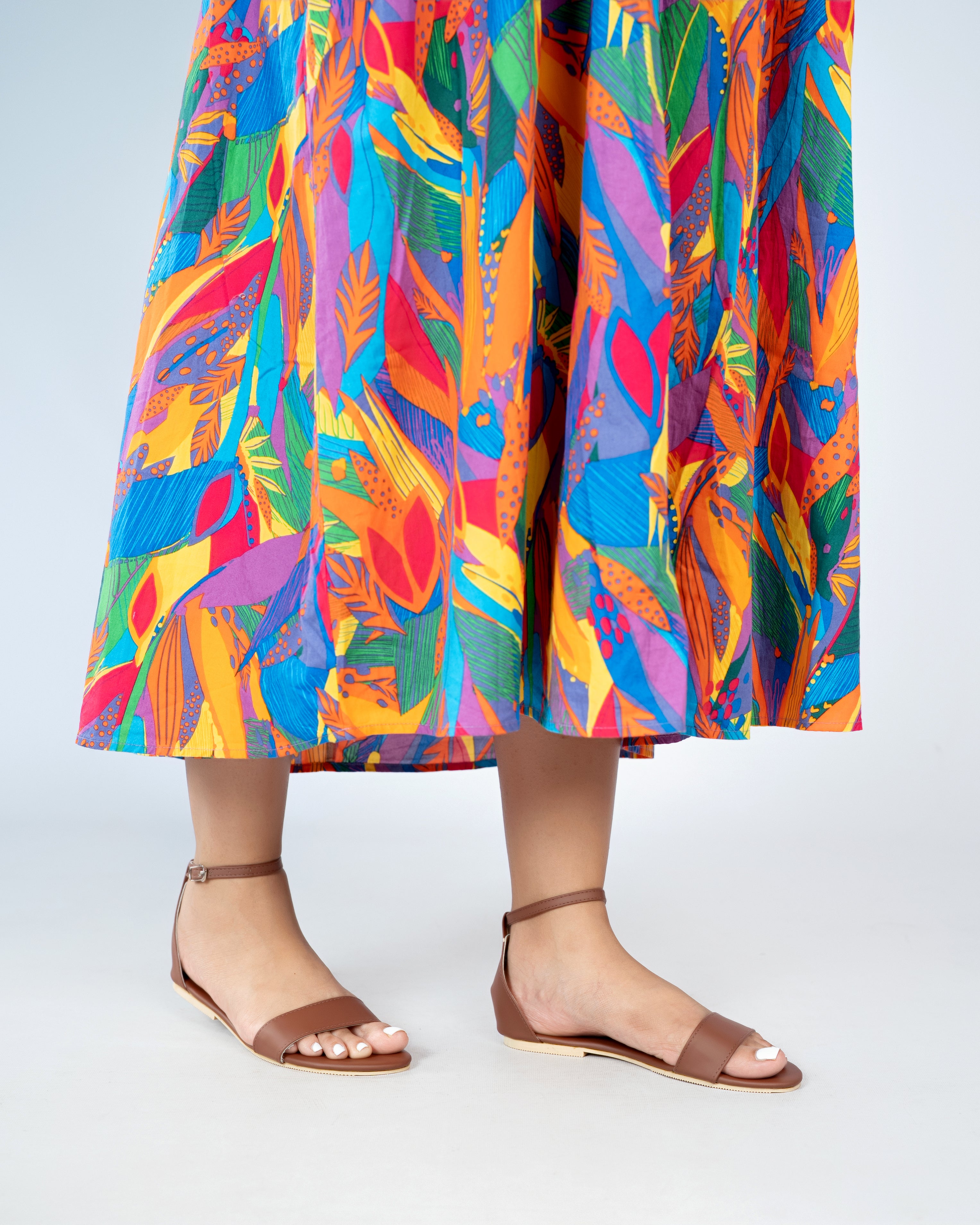 BROWN ANKLE STRAP SANDALS