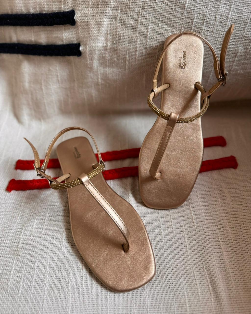 GOLD GLITTER THONG SANDALS