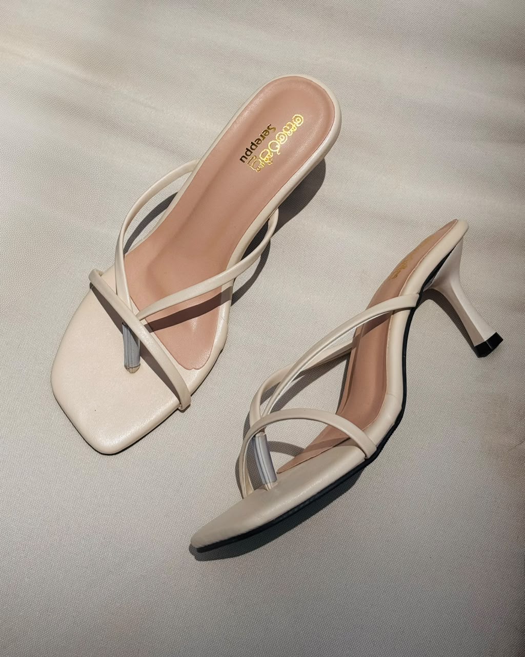 IVORY STRAPPY STILETTO HEELS