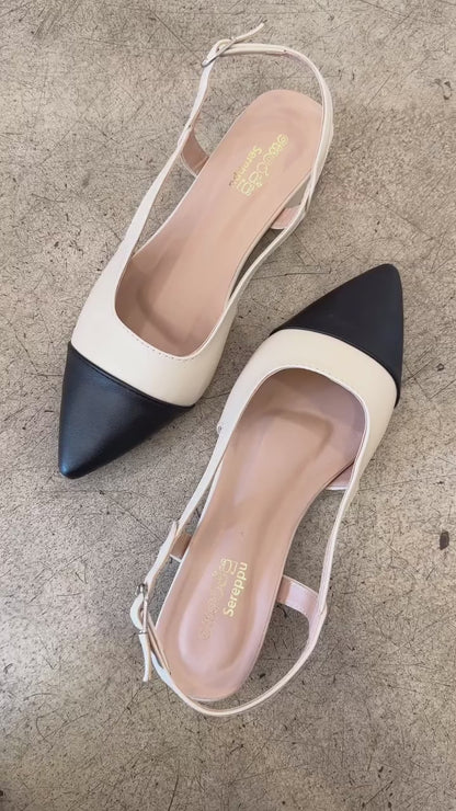 TWO TONE SLINGBACK PUMPS