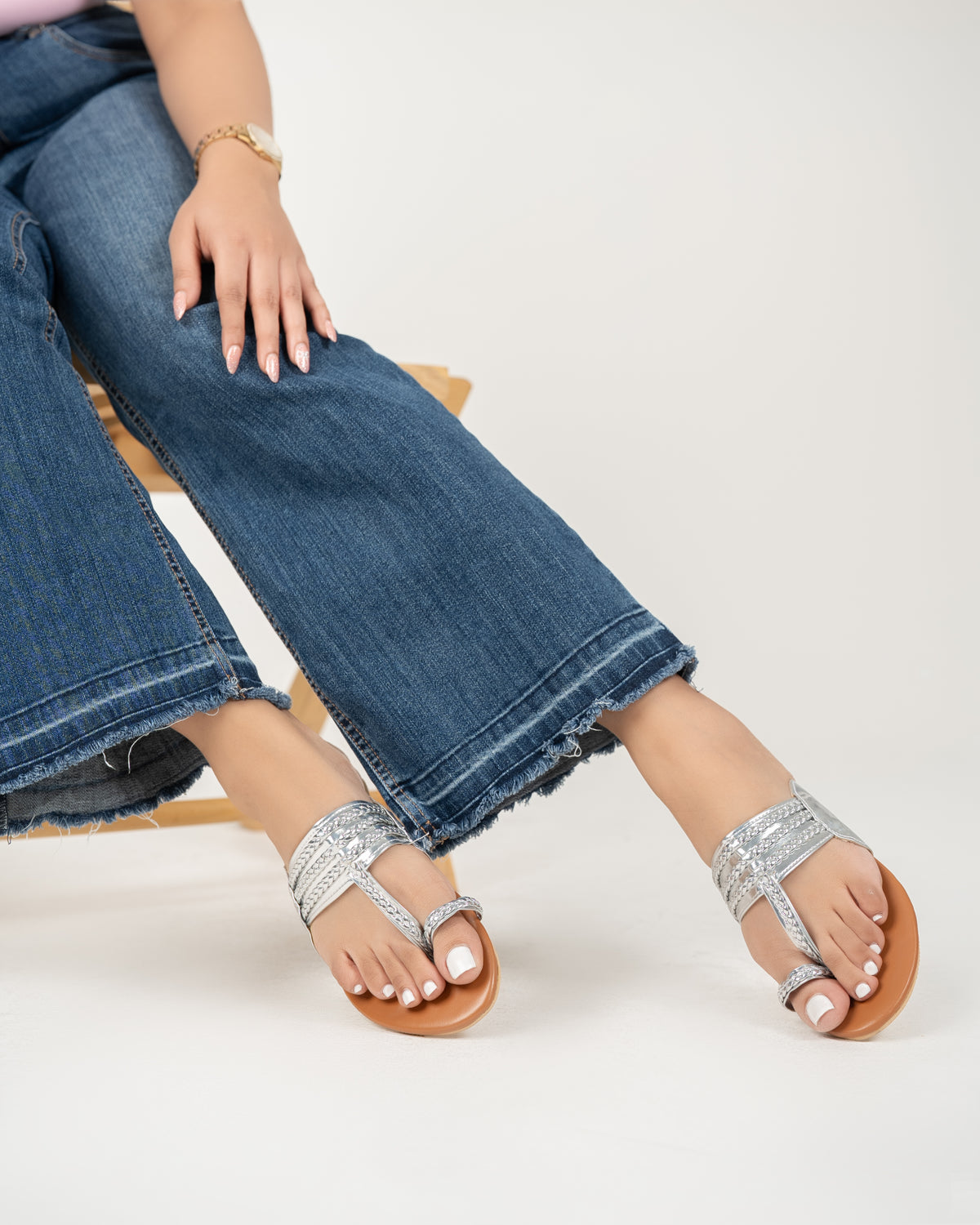 SILVER BRAIDED CHAPPALS