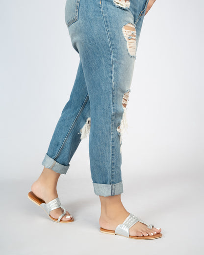 SILVER BRAIDED CHAPPALS