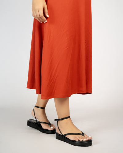 BLACK STRAPPY FLATFORM SANDALS