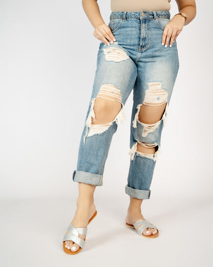 SILVER TWISTED CUT-OUT SLIDES