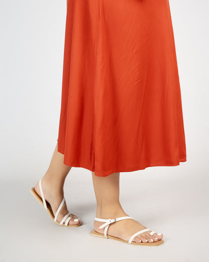 WHITE TOE RING STRAPPY SANDALS