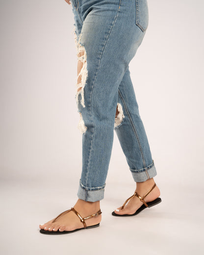 COPPER THONG SANDALS