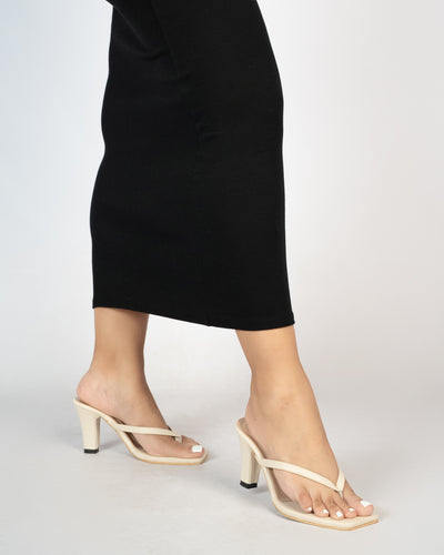 IVORY THONG HEELS